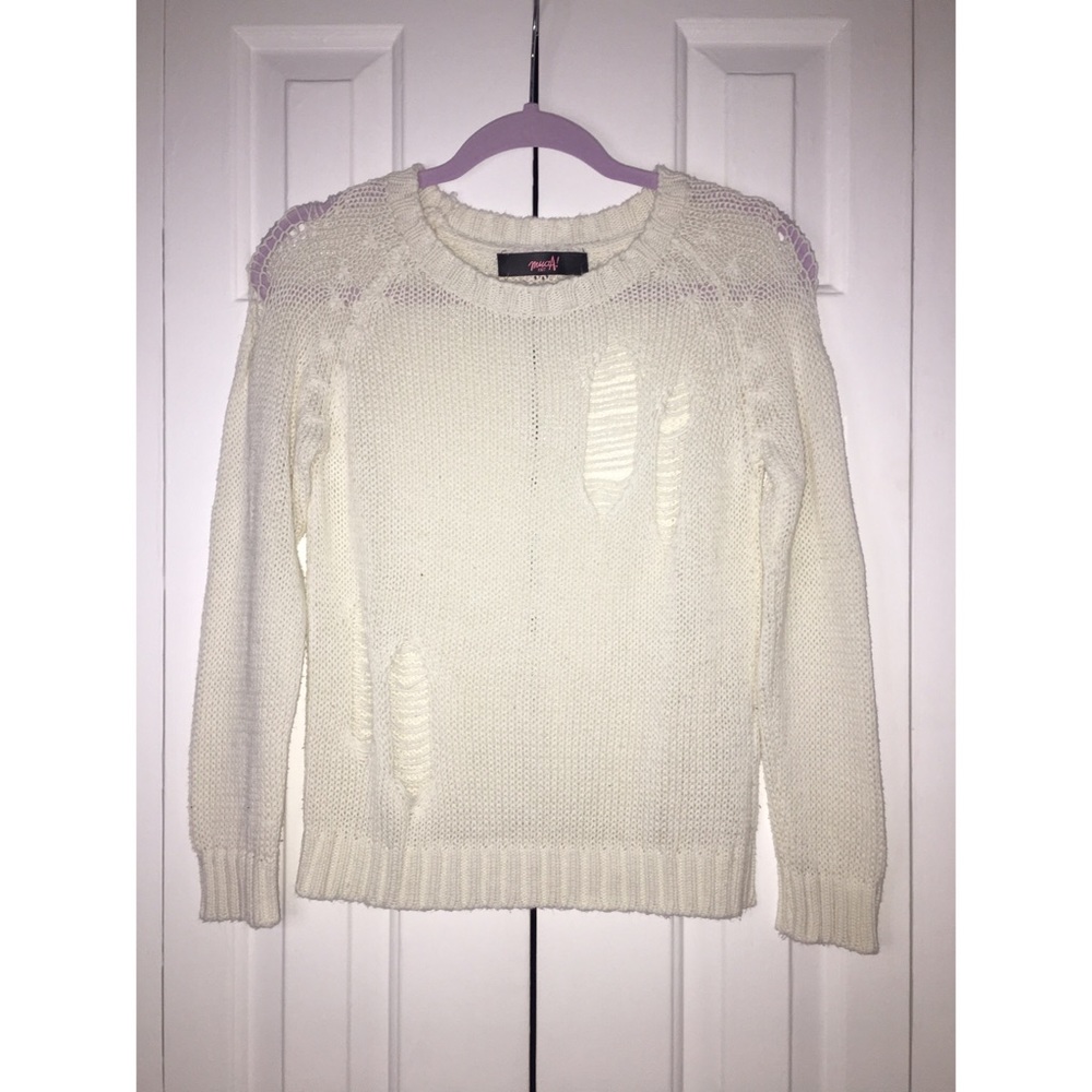 Ripped White Sweater